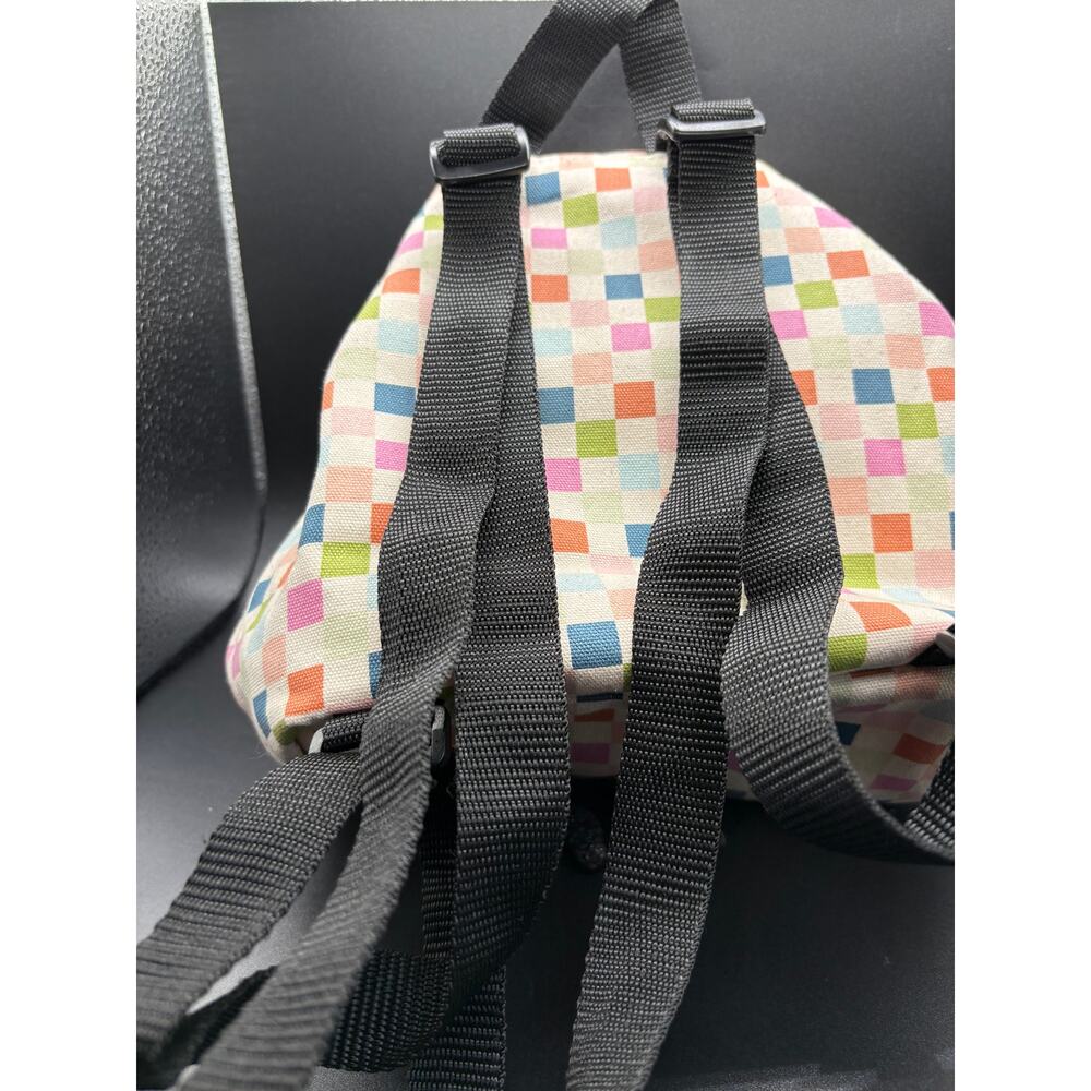 Vans Mini Backpack Pastel Checkerboard Canvas Drawstring Bag Multicolor Travel - Picture 6 of 11